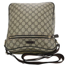 Gucci Front Zip Messenger GG Coated Canvas