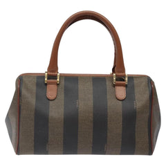 Fendi Vintage Pequin Boston Bag Coated Canvas