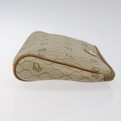 Christian Dior Vintage Honeycomb Zip Pouch Coated Canvas