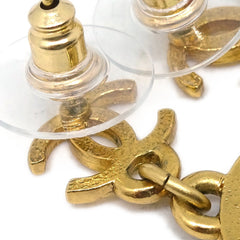 Chanel CC Star Dangle Earrings Metal with Enamel