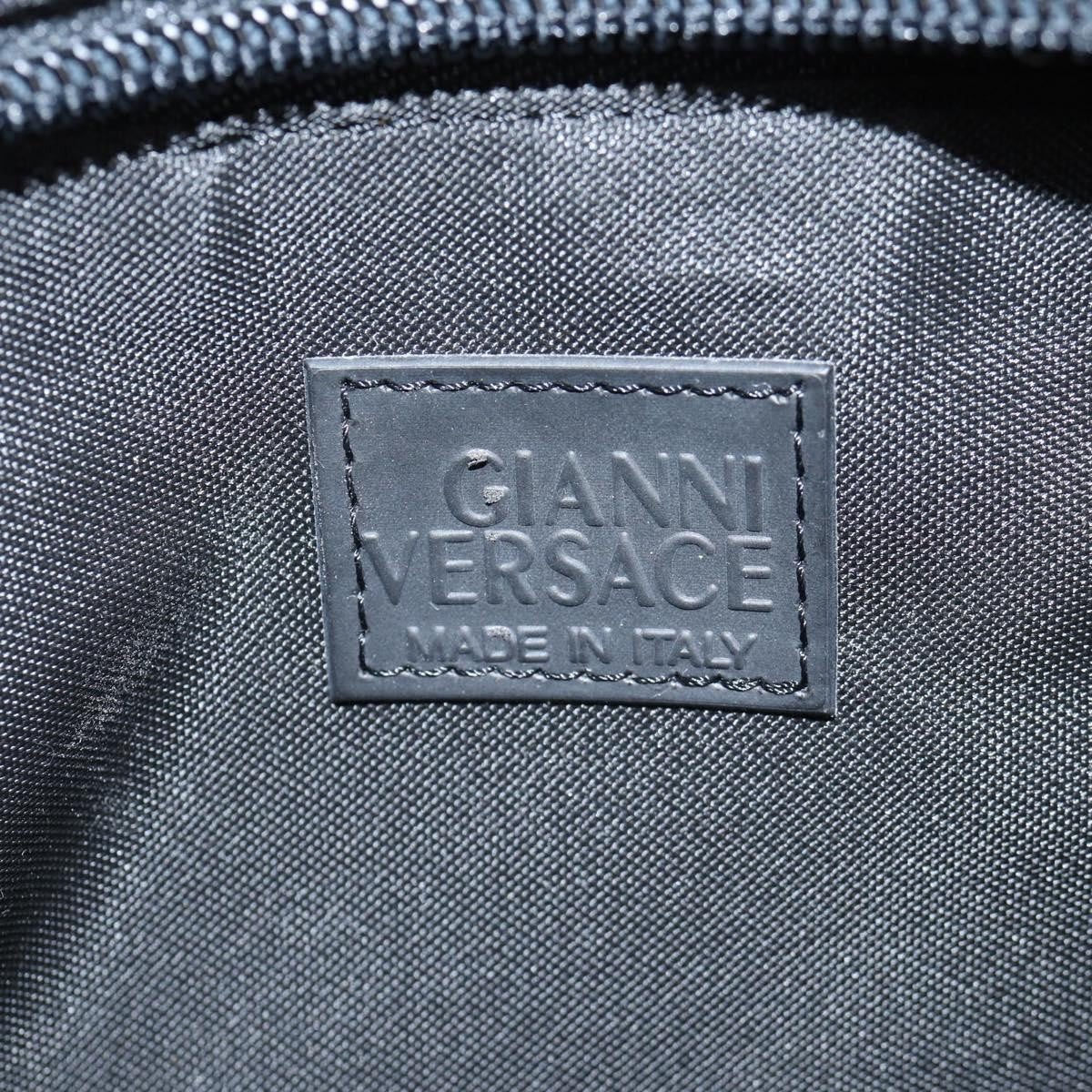 Versace Front Pocket Shoulder Bag Leather and Canvas