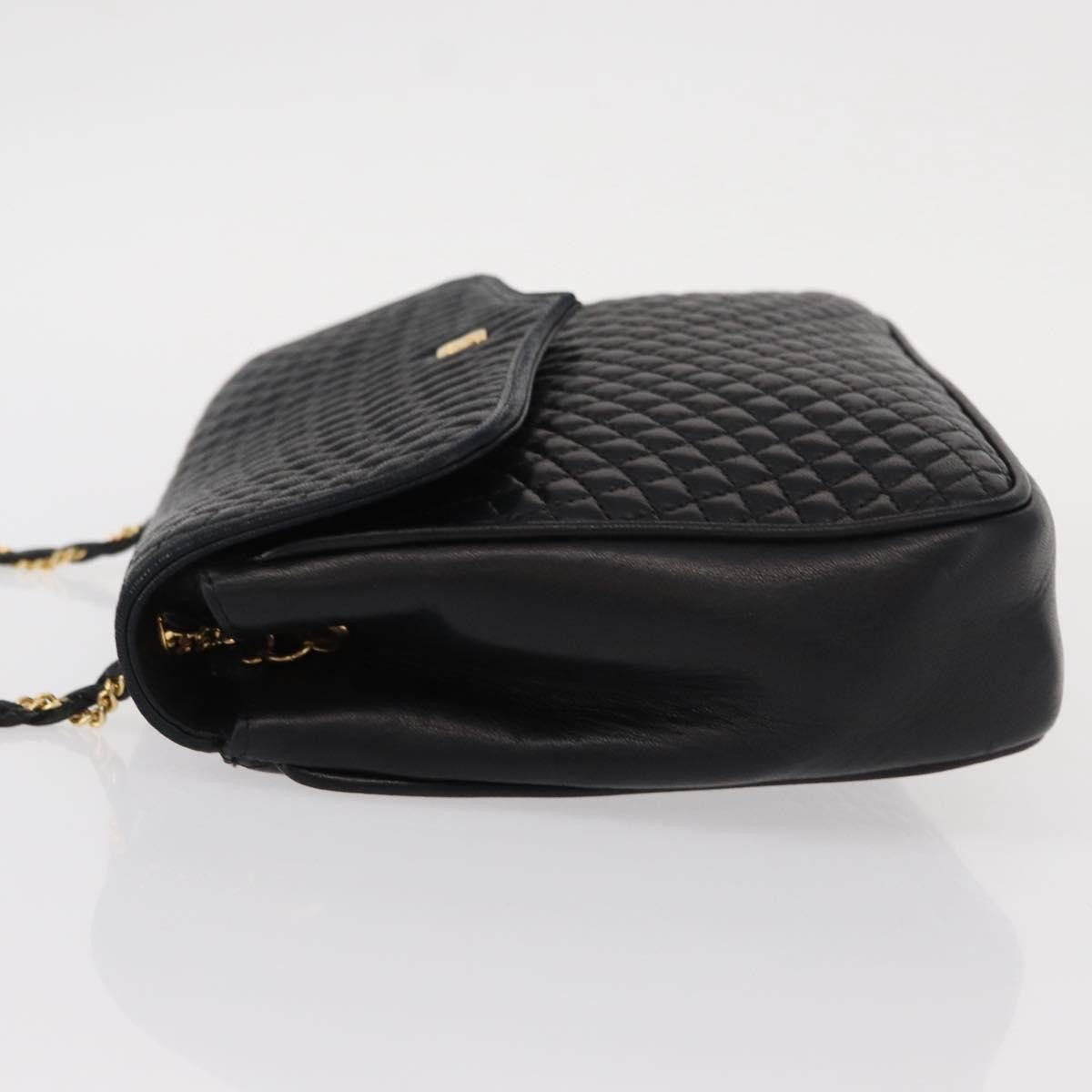 Bally Vintage Chain Shoulder Bag Quilted Leather