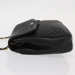 Bally Vintage Chain Shoulder Bag Quilted Leather