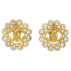 Chanel Vintage Round CC Clip-On Earrings Metal