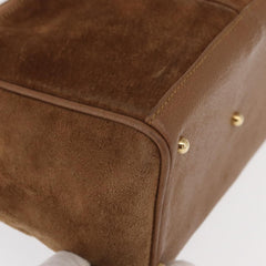 Gucci Vintage Bamboo Front Pocket Tote Suede