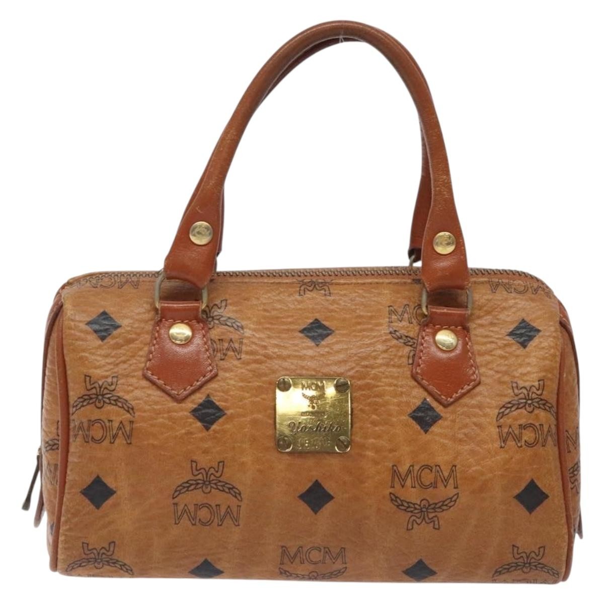 MCM Visetos Handbag Canvas and Leather