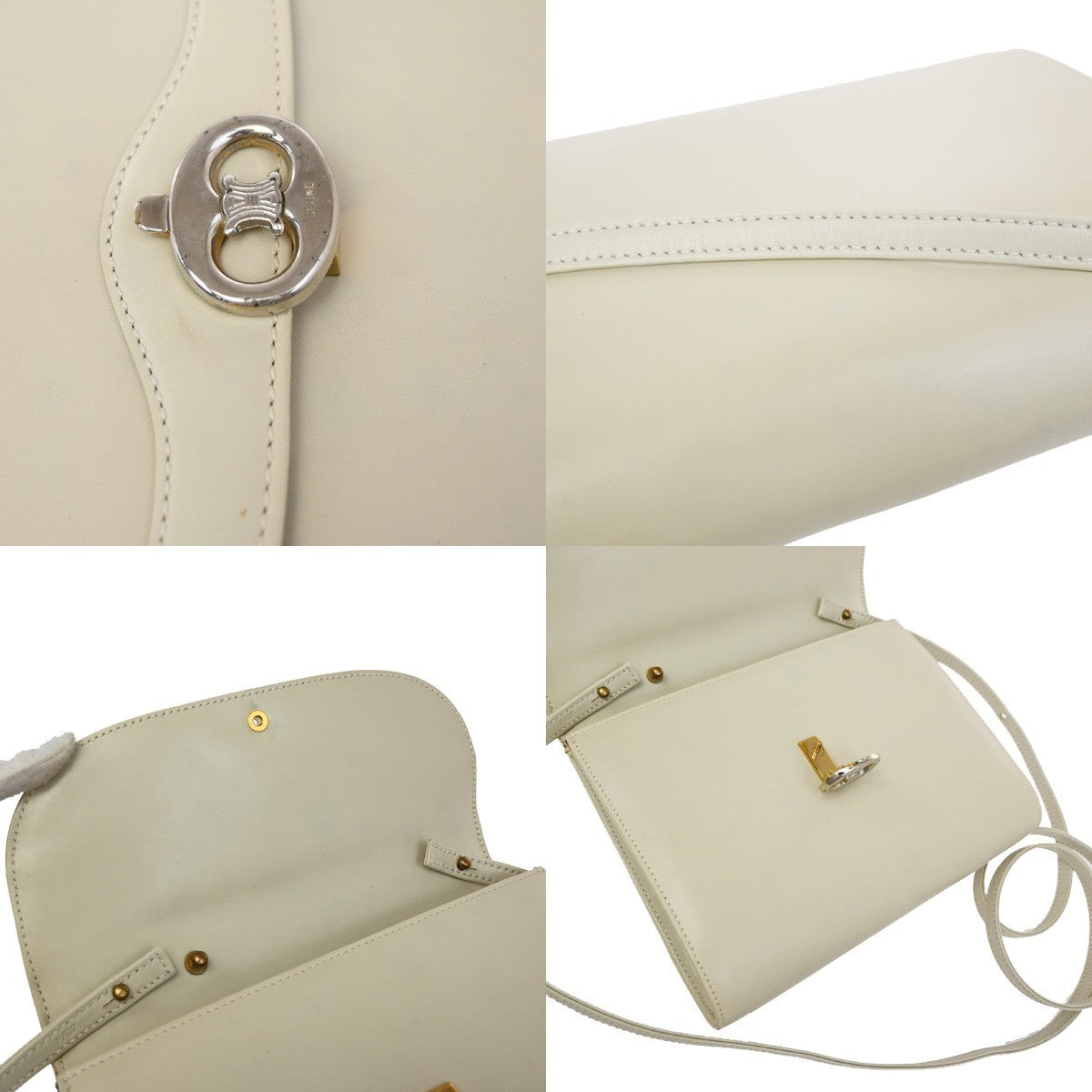 Celine Vintage Triomphe Flap Bag Leather