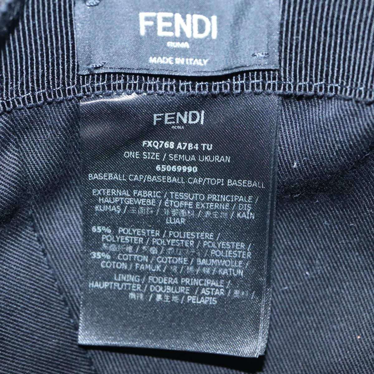 Fendi Logo Baseball Cap Zucca Canvas