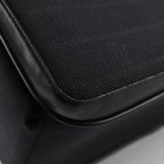 Versace Front Pocket Shoulder Bag Leather and Canvas