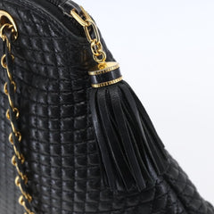 Bally Vintage Chain Shoulder Bag Quilted Leather
