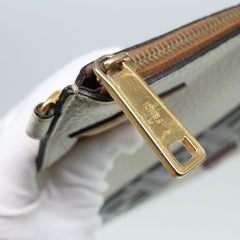 Fendi Mania Logo Zip Pouch Inlaid Leather