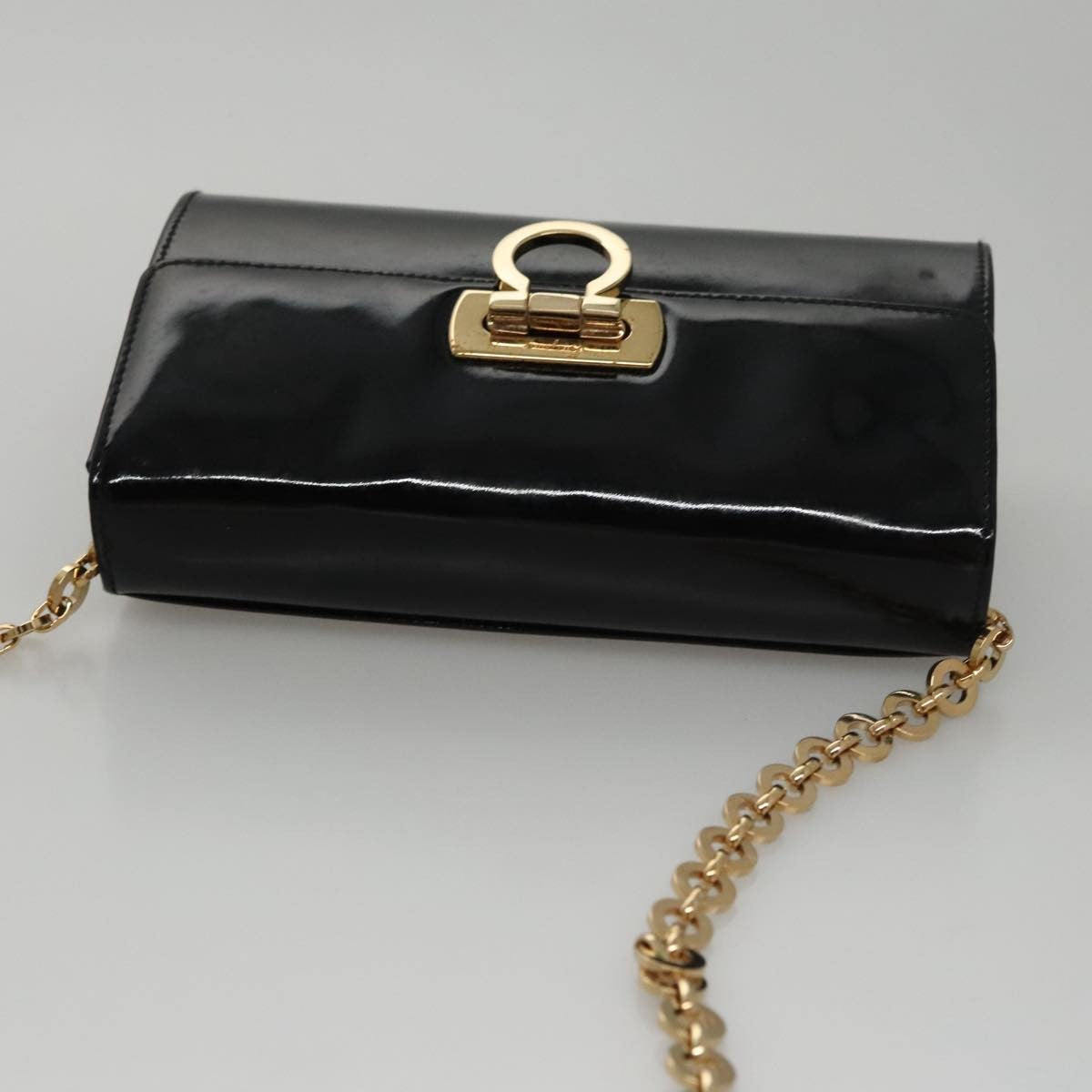 Salvatore Ferragamo Gancini Box Crossbody Bag Patent leather