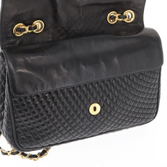 Bally Vintage Chain Shoulder Bag Quilted Leather