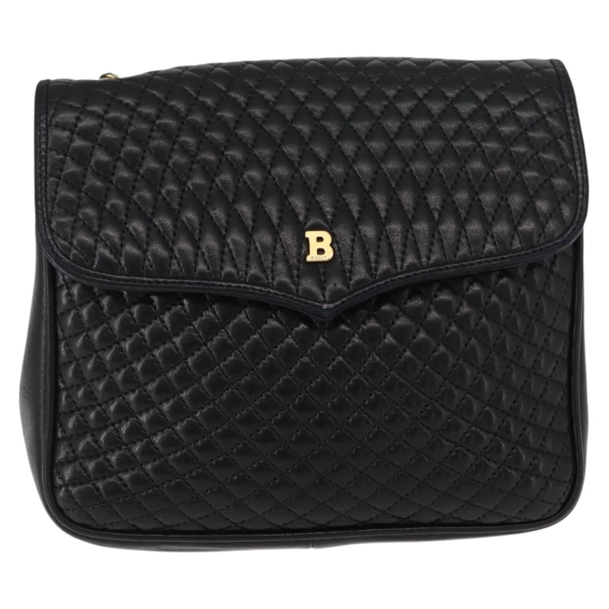 Bally Vintage Chain Shoulder Bag Quilted Leather