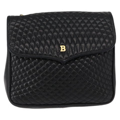 Bally Vintage Chain Shoulder Bag Quilted Leather