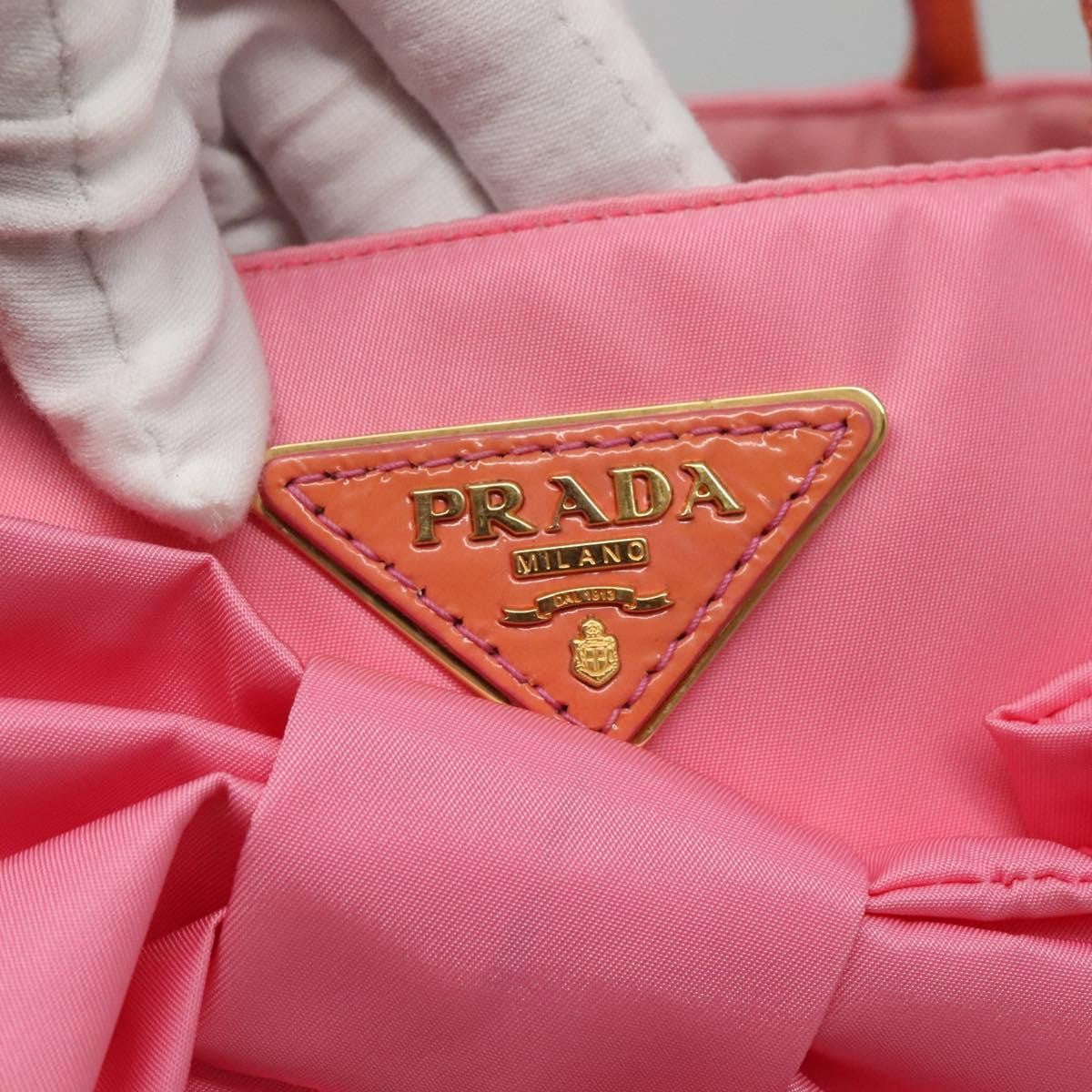 Prada Logo Bow Convertible Tote Tessuto with Leather