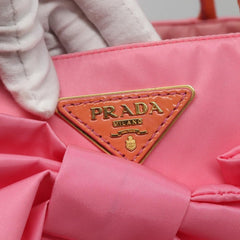 Prada Logo Bow Convertible Tote Tessuto with Leather