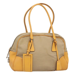 Prada Bauletto Bag Canvas with Leather