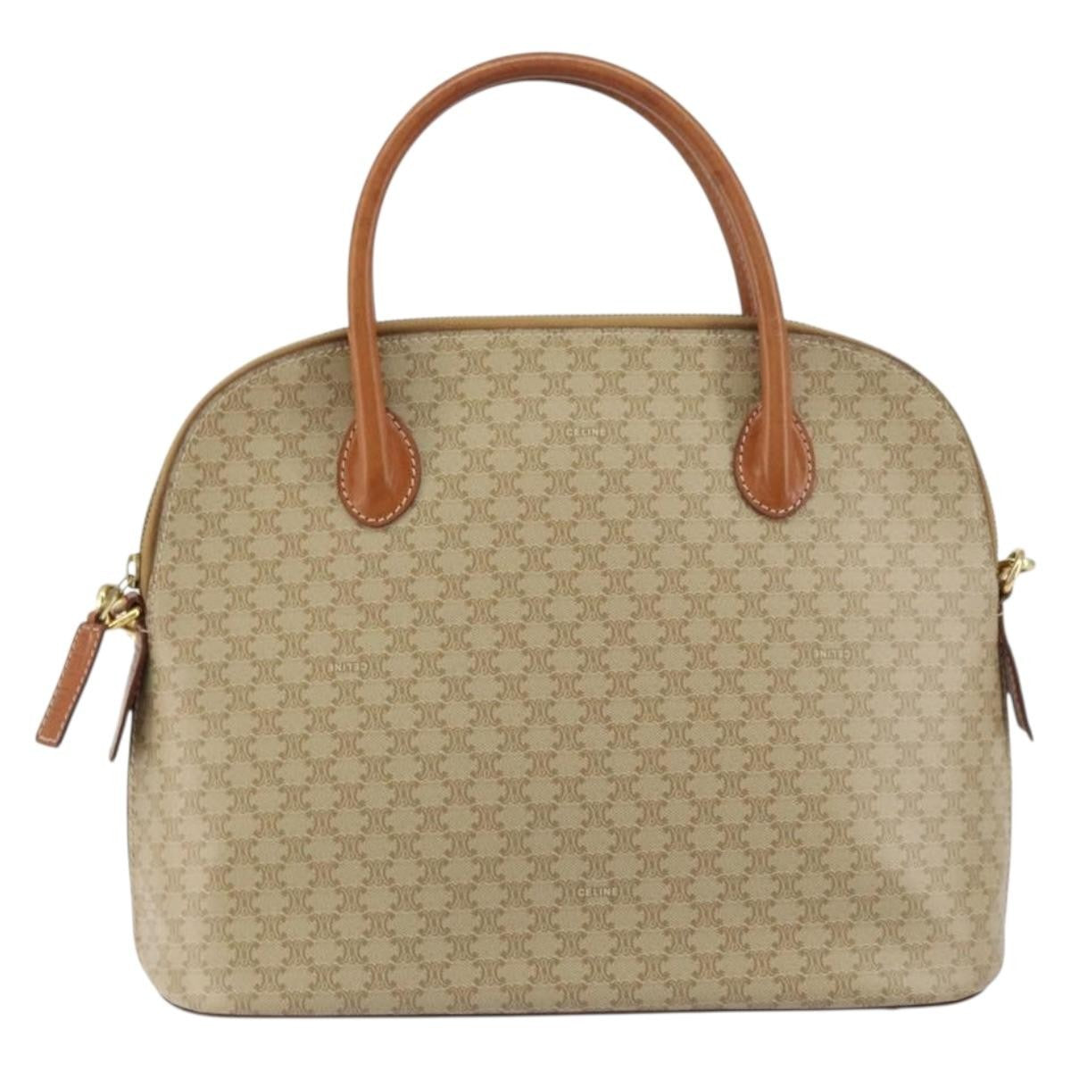 Celine Vintage Macadam Handbag Canvas and Leather