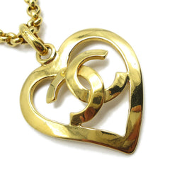 Chanel CC Heart Pendant Necklace Metal