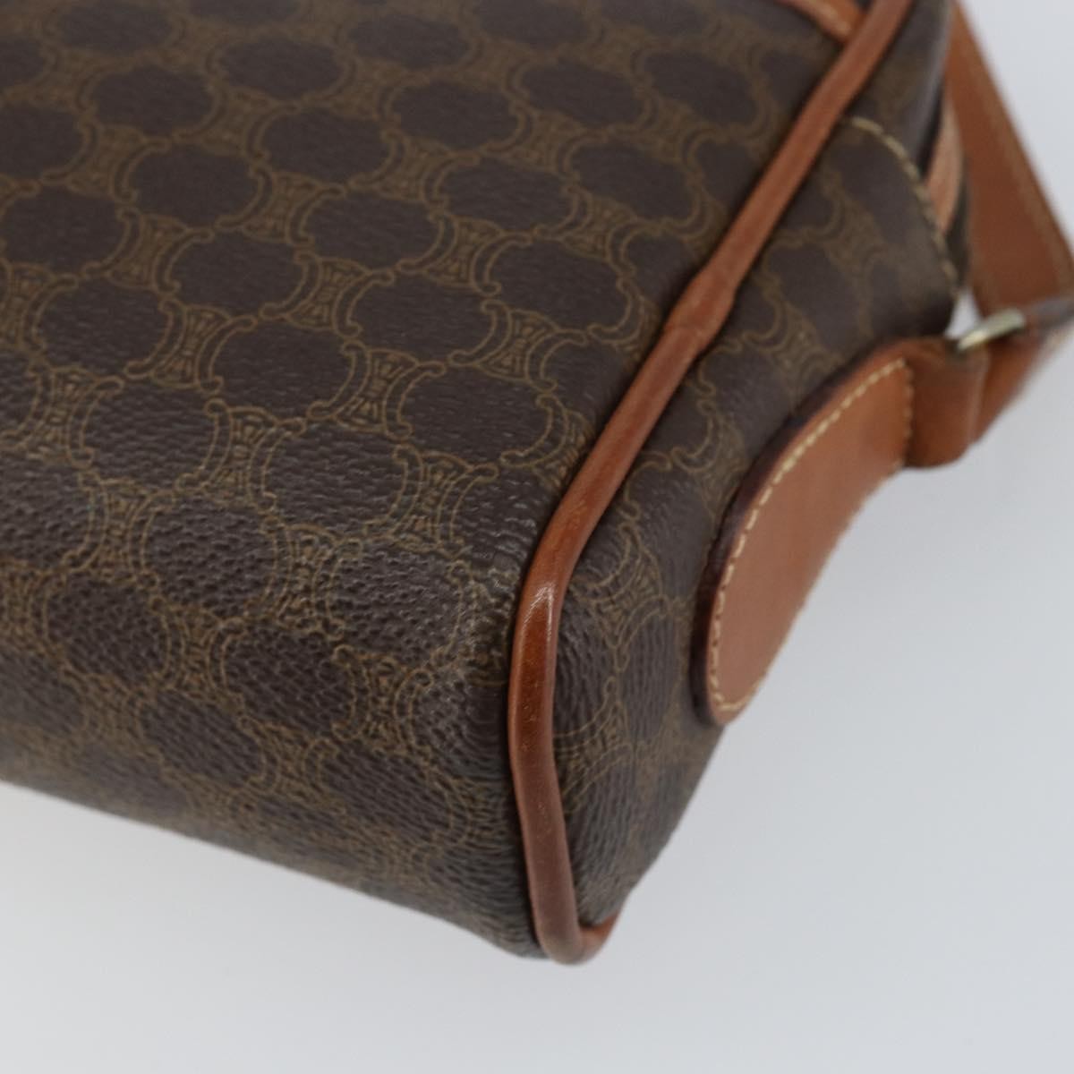 Celine Vintage Macadam Shoulder Bag Canvas and Leather