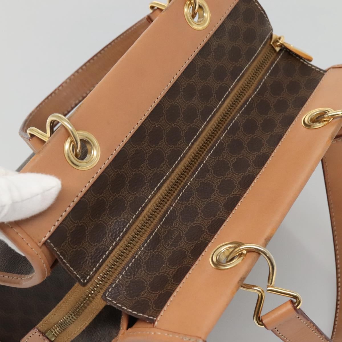 Celine Vintage Macadam Handbag Canvas and Leather