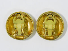 Chanel Vintage Round CC Clip-On Earrings Metal