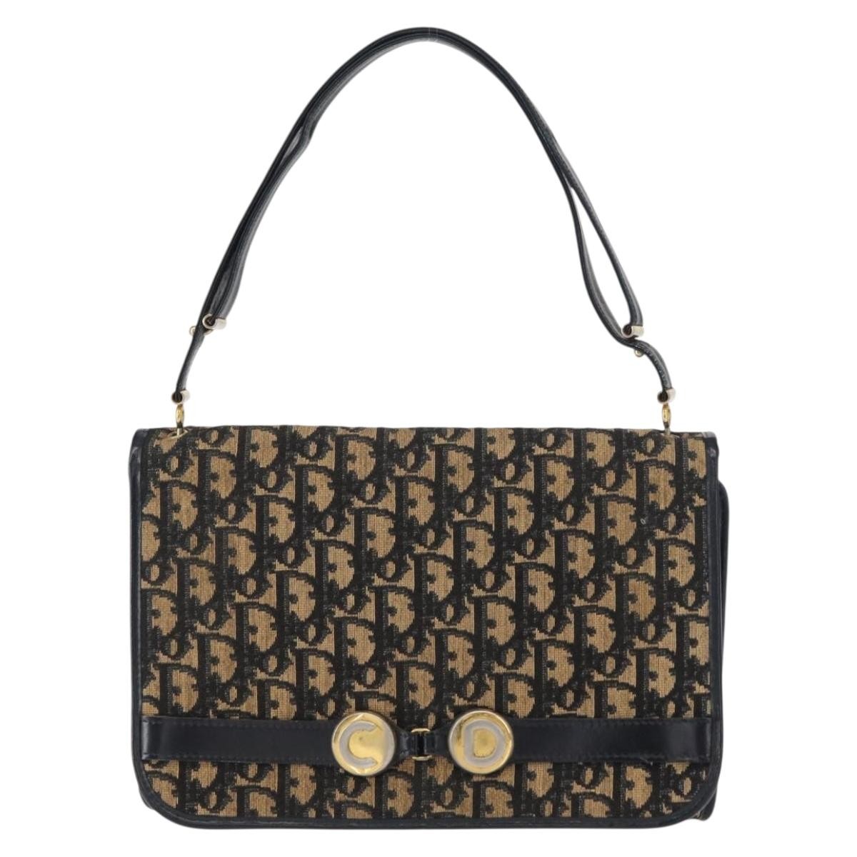 Christian Dior Vintage Trotter Shoulder Bag Canvas