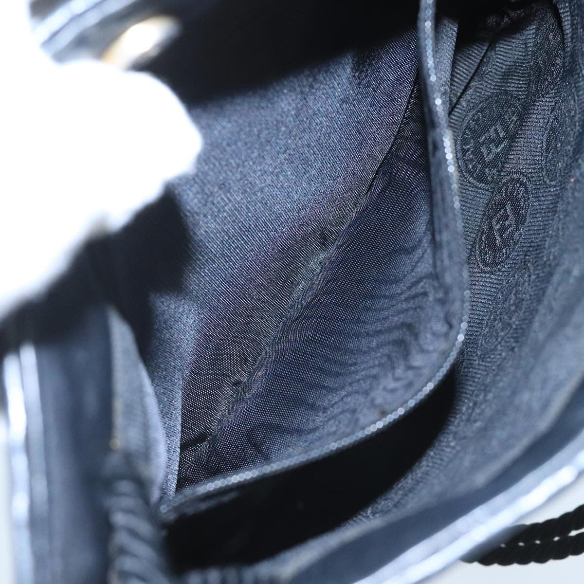 Fendi FF Logo Stamp Zip Pouch Printed Leather