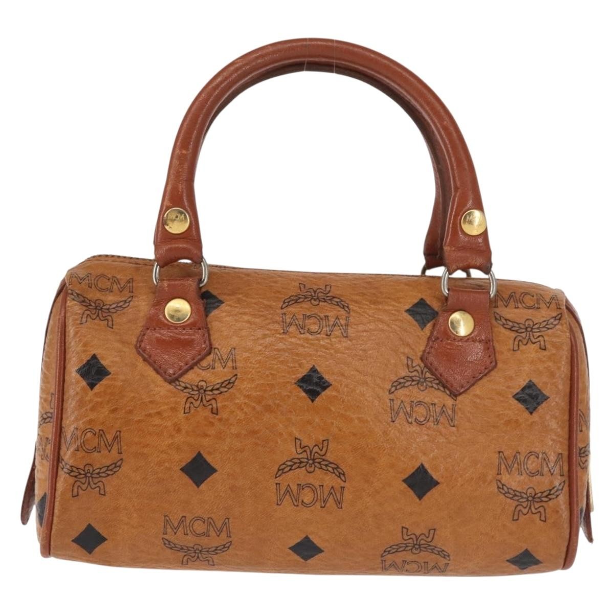 MCM Visetos Handbag Canvas and Leather