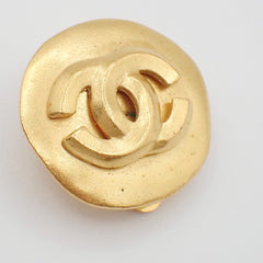 Chanel Vintage CC Round Clip-On Earrings Metal