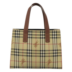 Burberry Top Handle Tote Haymarket Coated Canvas