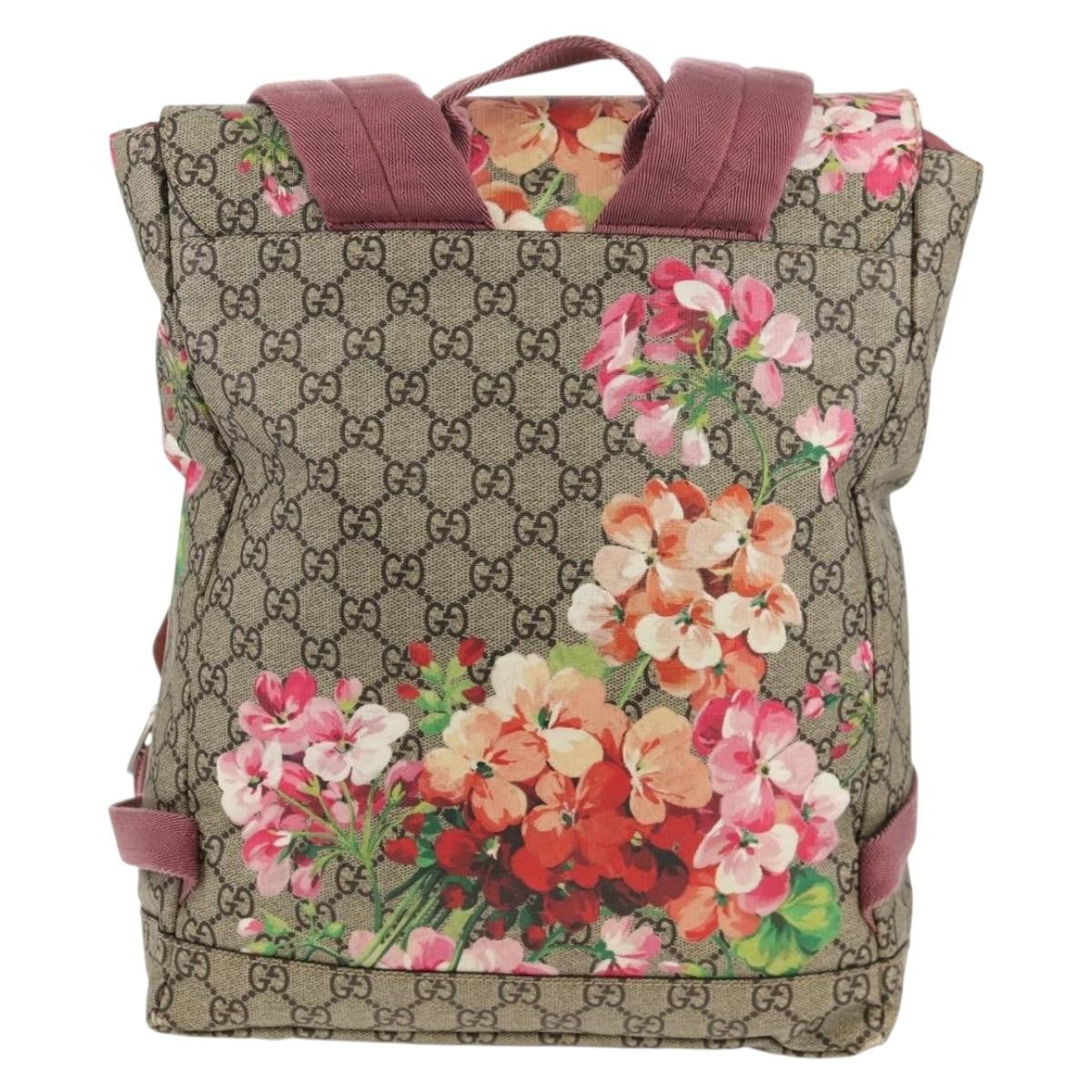 Gucci Buckle Backpack Blooms Print GG Coated Canvas