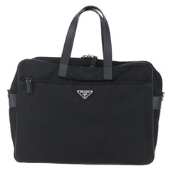 Prada Convertible Front Zip Briefcase Tessuto with Saffiano Leather