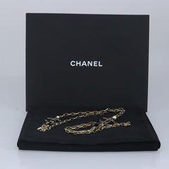 Chanel Vintage Double Strand CC Pendant Necklace Metal with Crystals
