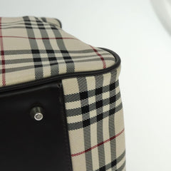 Burberry Vintage Zip Around Duffle Bag House Check Canvas
