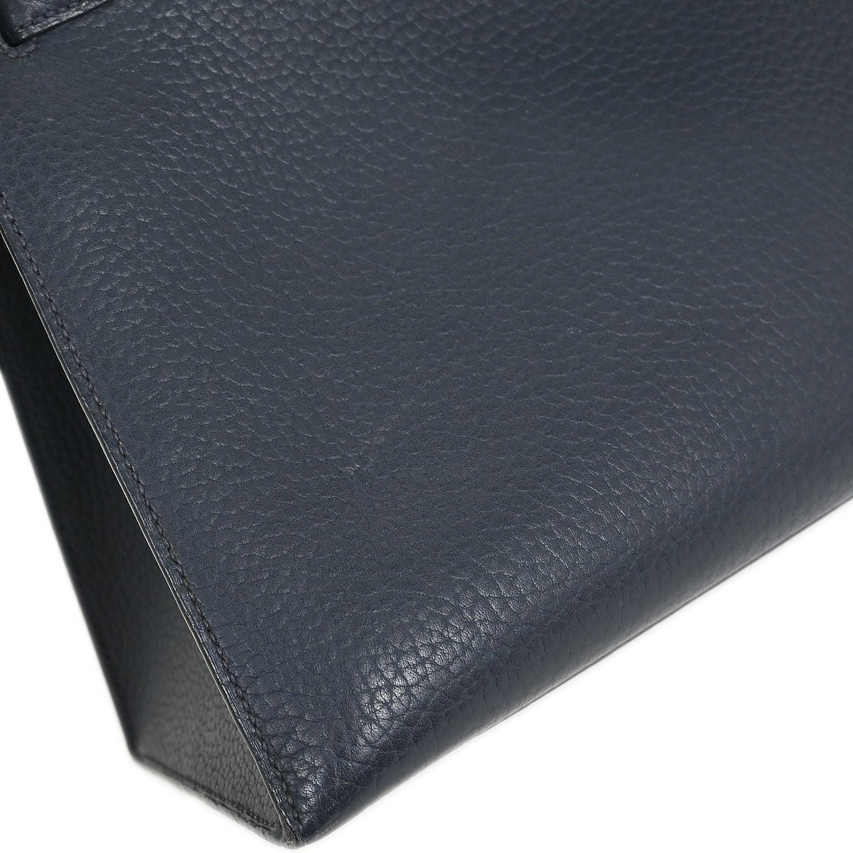 Hermes Kelly Handbag Blue Ardennes with Gold Hardware