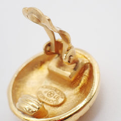 Chanel Vintage Round CC Clip-On Earrings Metal