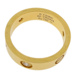 Cartier Love Wedding Band 1 Diamond Ring 18K Yellow Gold with Diamond