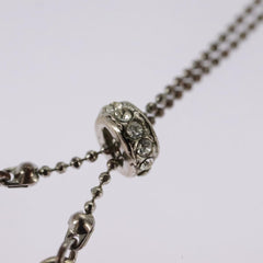 Christian Dior Bow CD Pendant Necklace Metal with Crystal