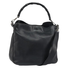 Gucci Vintage Bamboo Handle Open Hobo Leather