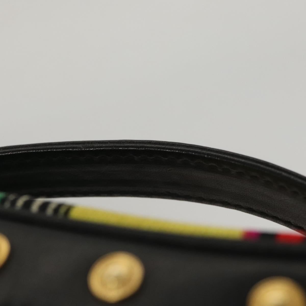 Versace Vanity Hand Bag Canvas and Leather