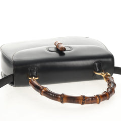 Gucci Vintage Convertible Bamboo Top Handle Bag Leather