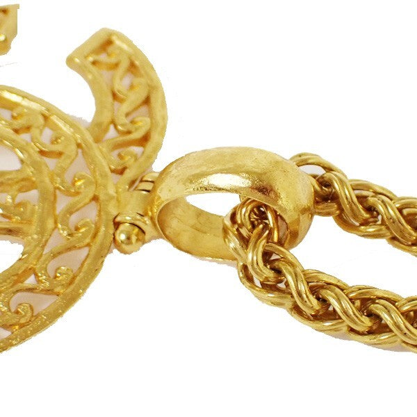 Chanel Vintage CC Pendant Long Necklace Metal