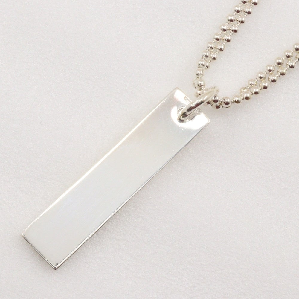 Gucci Logo Bar Double Ball Necklace Silver 925