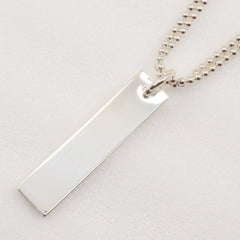 Gucci Logo Bar Double Ball Necklace Silver 925