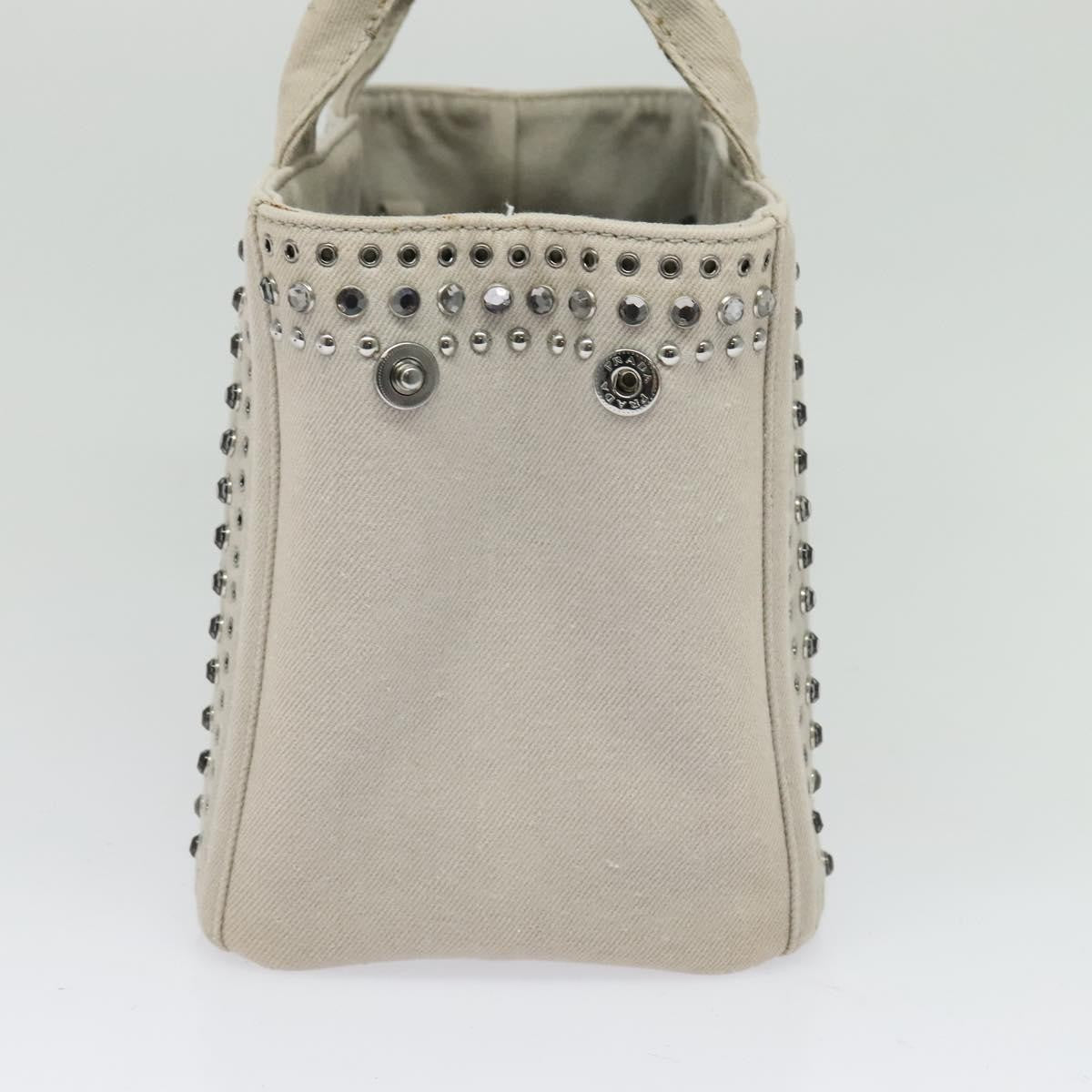 Prada Canapa Convertible Tote Rhinestone Embellished Denim