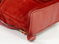 Gucci Vintage Bamboo Backpack Suede