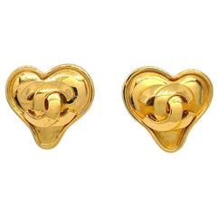 Chanel CC logo heart Gold-plated