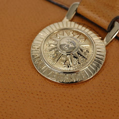 Versace Vintage Sun Zip Satchel Embossed Leather